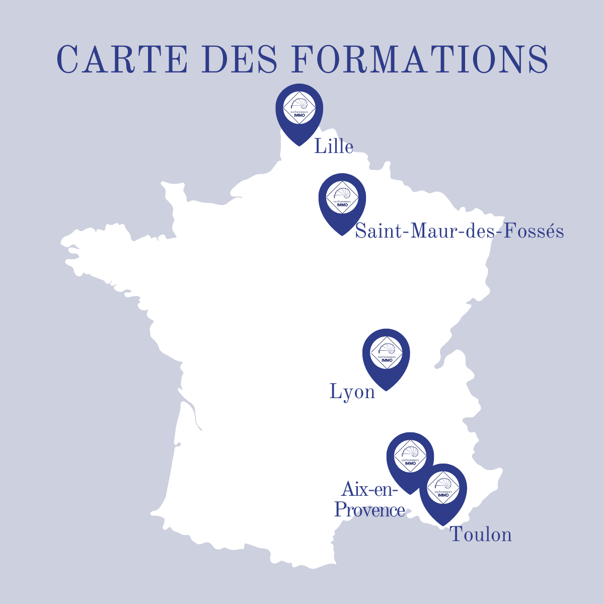 Carte de France des formations des Formateurs Immo
